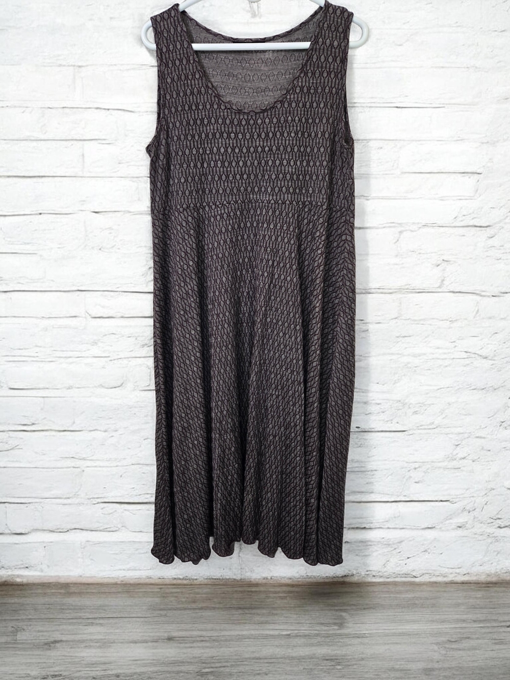 Smitten Merino Wool Sleeveless Empire Waist Patterned A-Line Dress Size 16 45"L